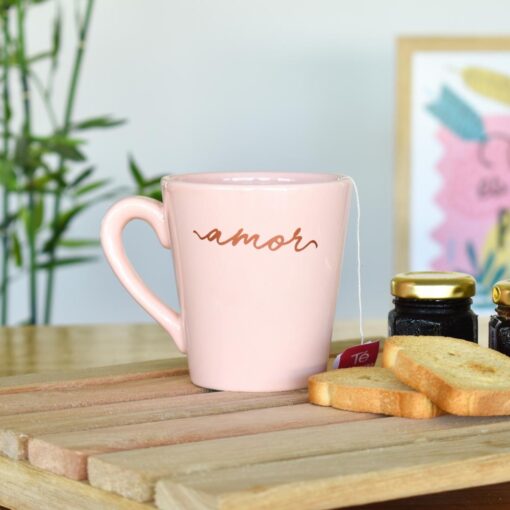 Taza pastel rosa