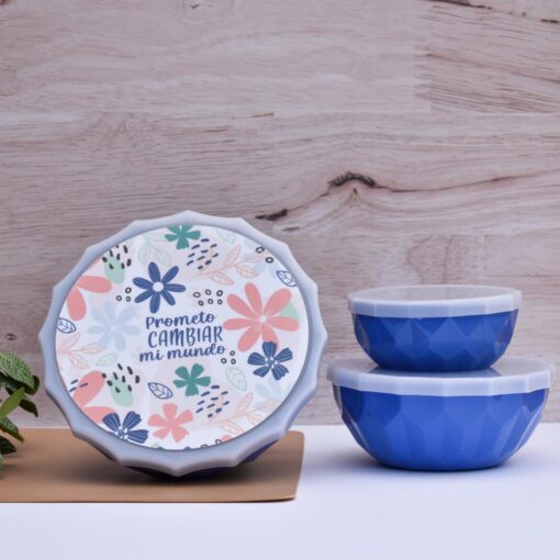 Set tuppers x3 azul
