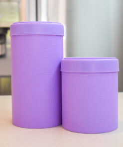 Alternative view of Set de latas plasticas violeta