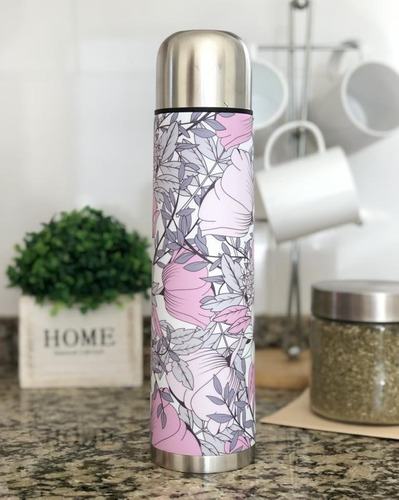Termo acero inoxidable Flores rosa - Image 2