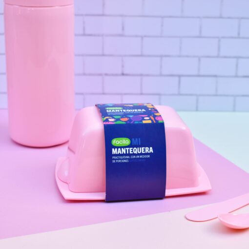 Mantequera rosa pastel