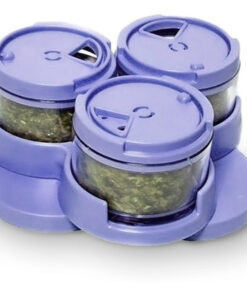 Alternative view of Set especiero x3 con base giratoria lila