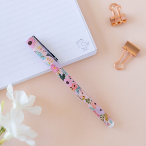 Lapicera estampada libélula rosa
