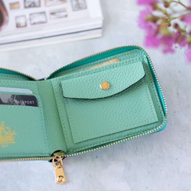 Billetera aqua floreada - Image 2