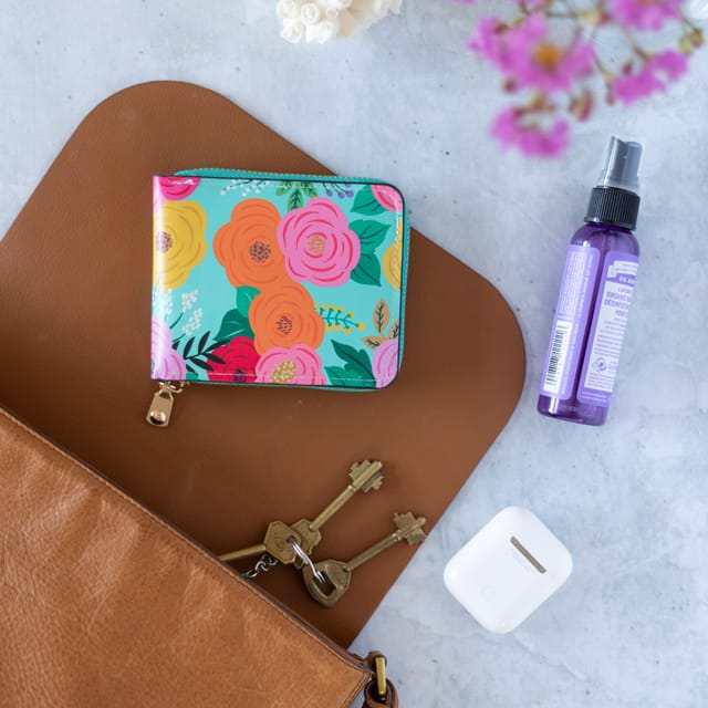 Billetera aqua floreada - Image 3