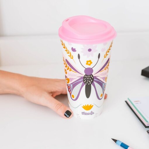 Vaso térmico mariposa grande