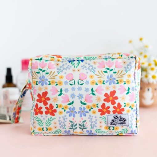 Bolso flores crema