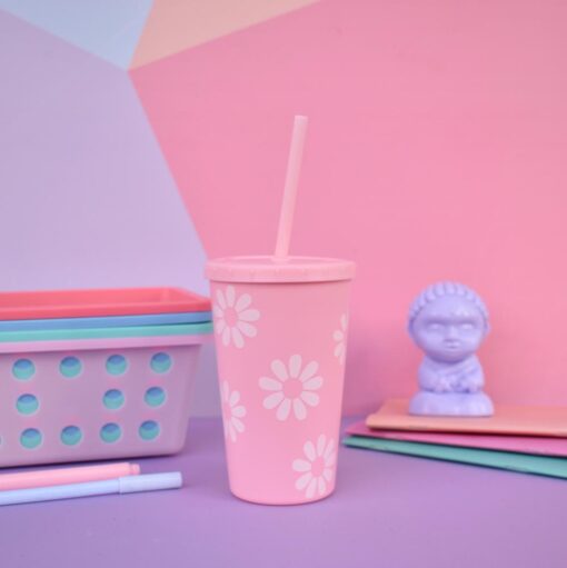 Vaso con sorbete Flores Rosa