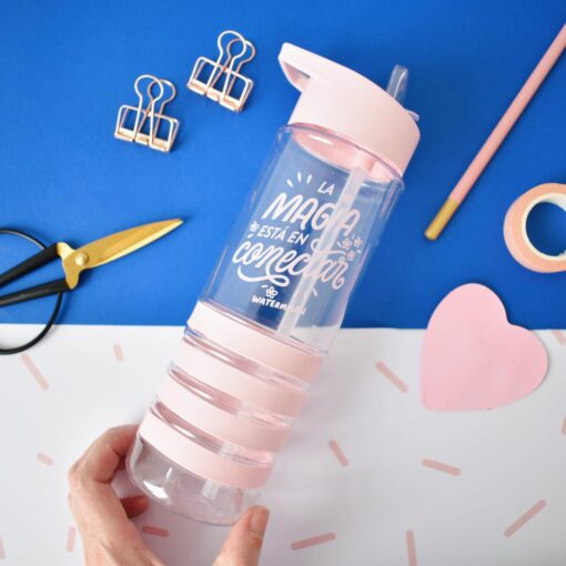 Botella con pico pastel rosa