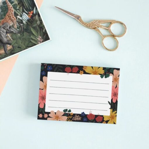 Block de notas flores negro