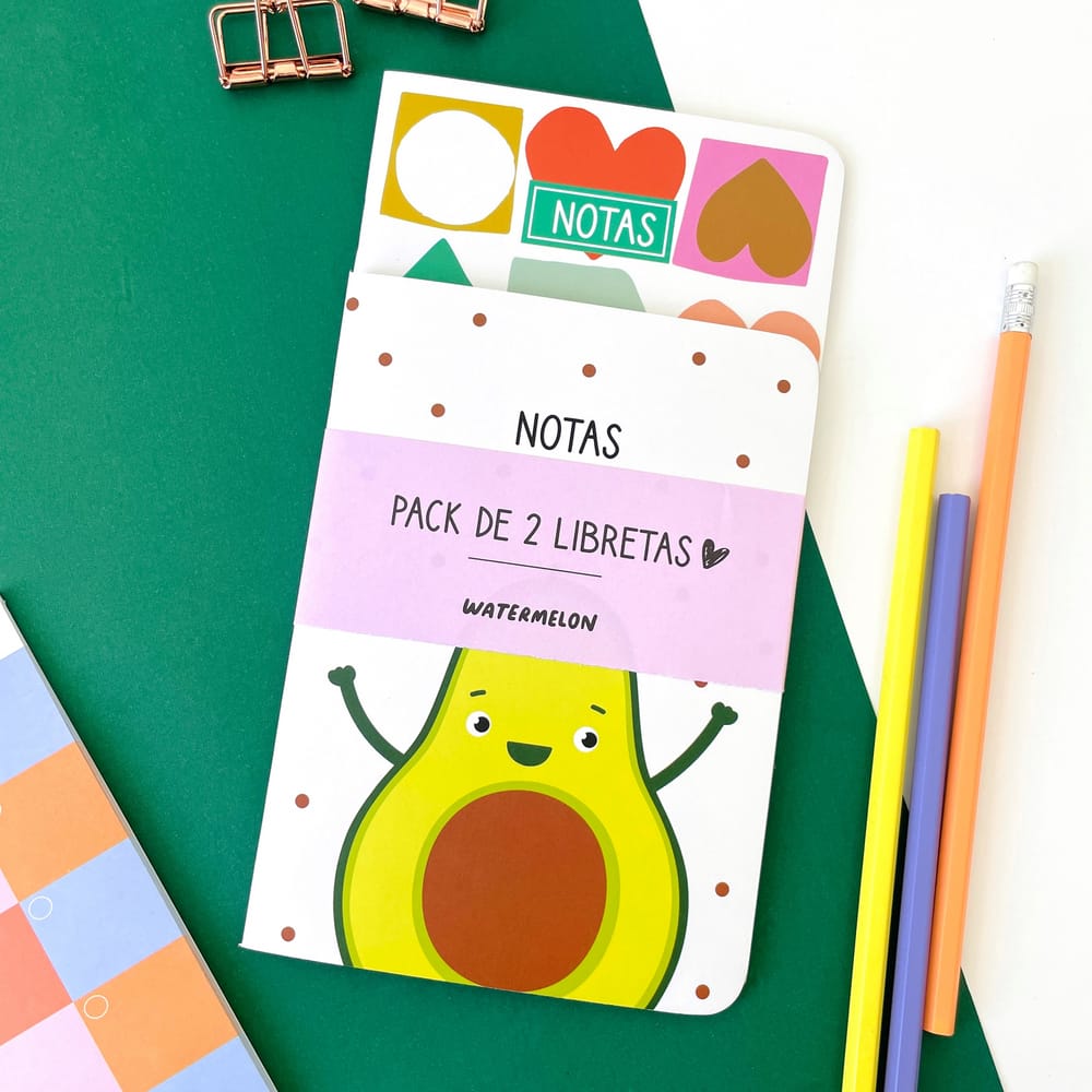Pack x2 libretas Palta + Corazones