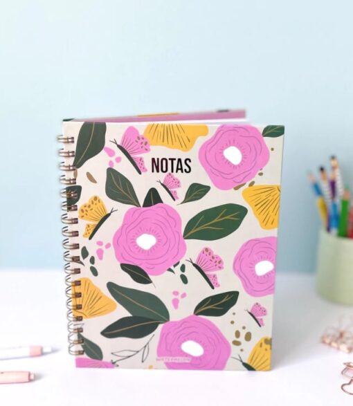 Cuaderno Tapa Dura 20 x 25 cm flores
