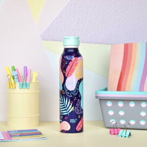 Botella de aluminio estampada Azul