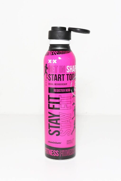 Botella de aluminio estampada Fucsia