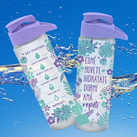 Botella motivacional violeta