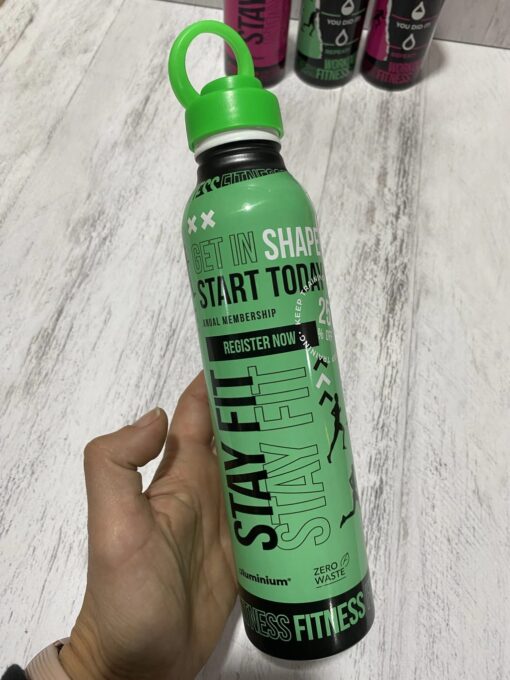 Botella de aluminio estampada Verde