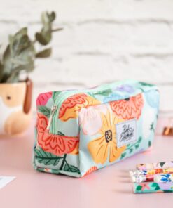 Alternative view of Cartuchera grande Flores aqua