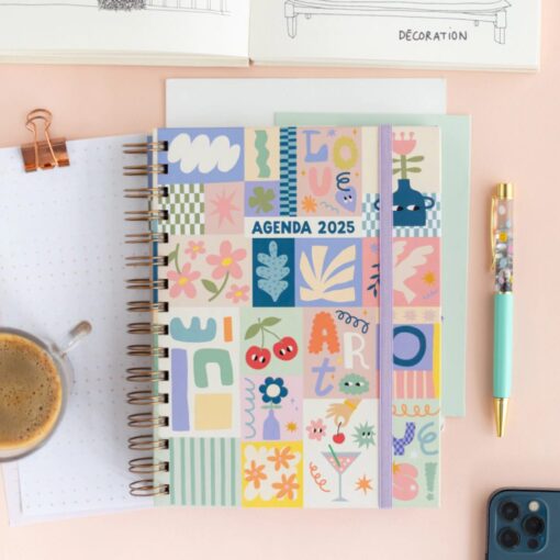 Agenda SEMANA A LA VISTA Pink Elephant. Modelo: Cherry