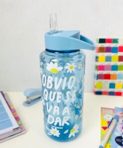 Botellón 1 lt celeste floreado