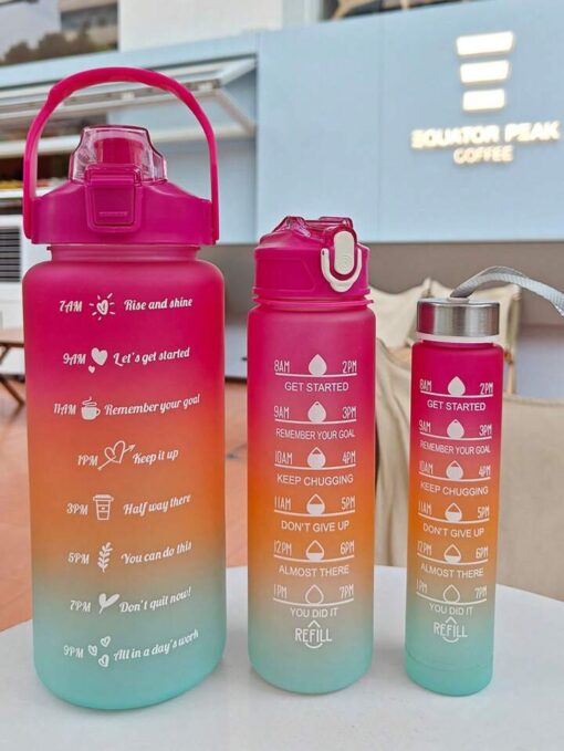 SET X3 BOTELLAS MOTIVACIONALES FUCSIA