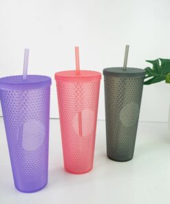 Vaso de plástico modelo Diamante rosa