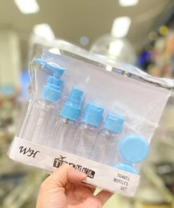 Set de mini recipientes para viaje x 7 unidades CELESTE