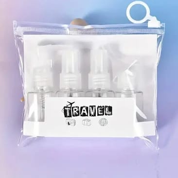 Set de mini recipientes para viaje x 7 unidades BLANCO