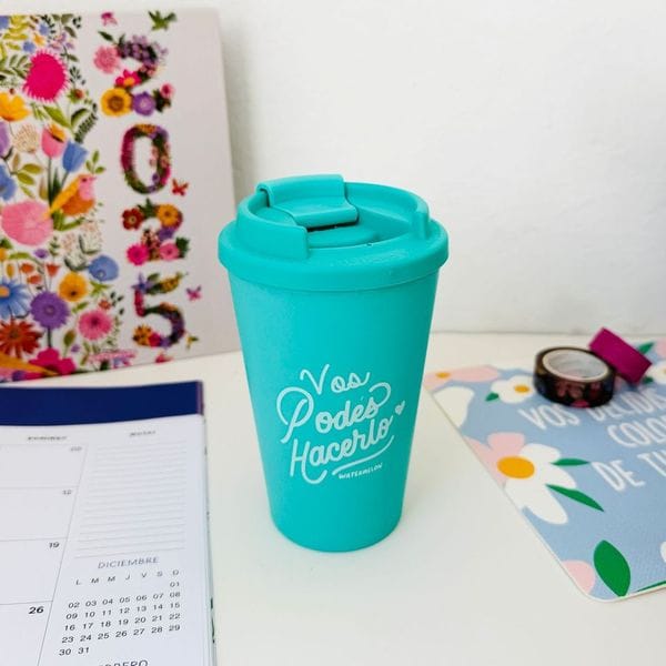 Vaso térmico con tapa a rosca aqua