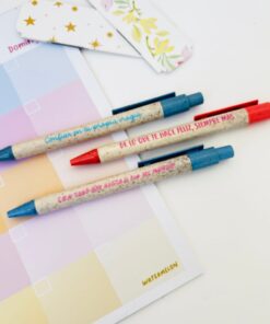 Alternative view of Lapicera retráctil tinta azul con frase