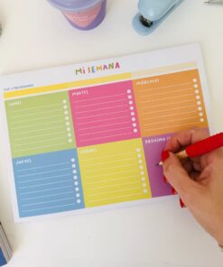 Planner semanal emblocado Flores "Mi semana"