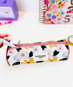 Cartuchera tubo Flores cálidas