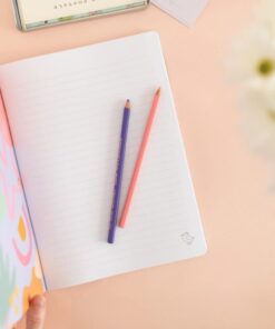 Alternative view of Libreta grande Flores aqua