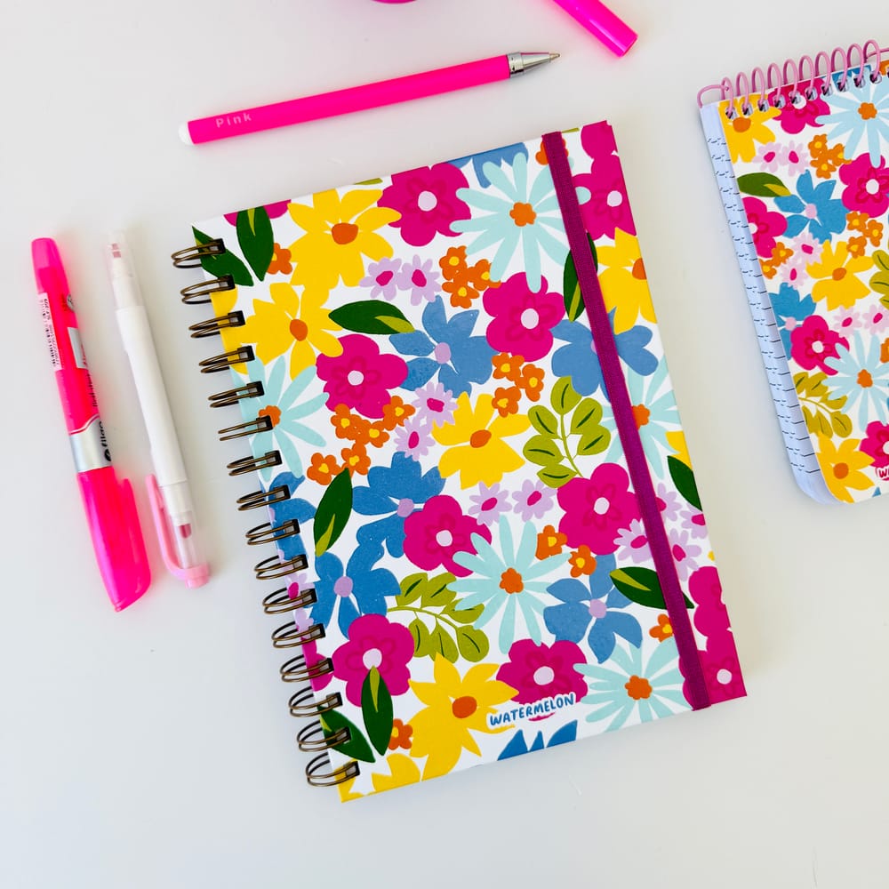 Cuaderno A5 tapa dura Flores