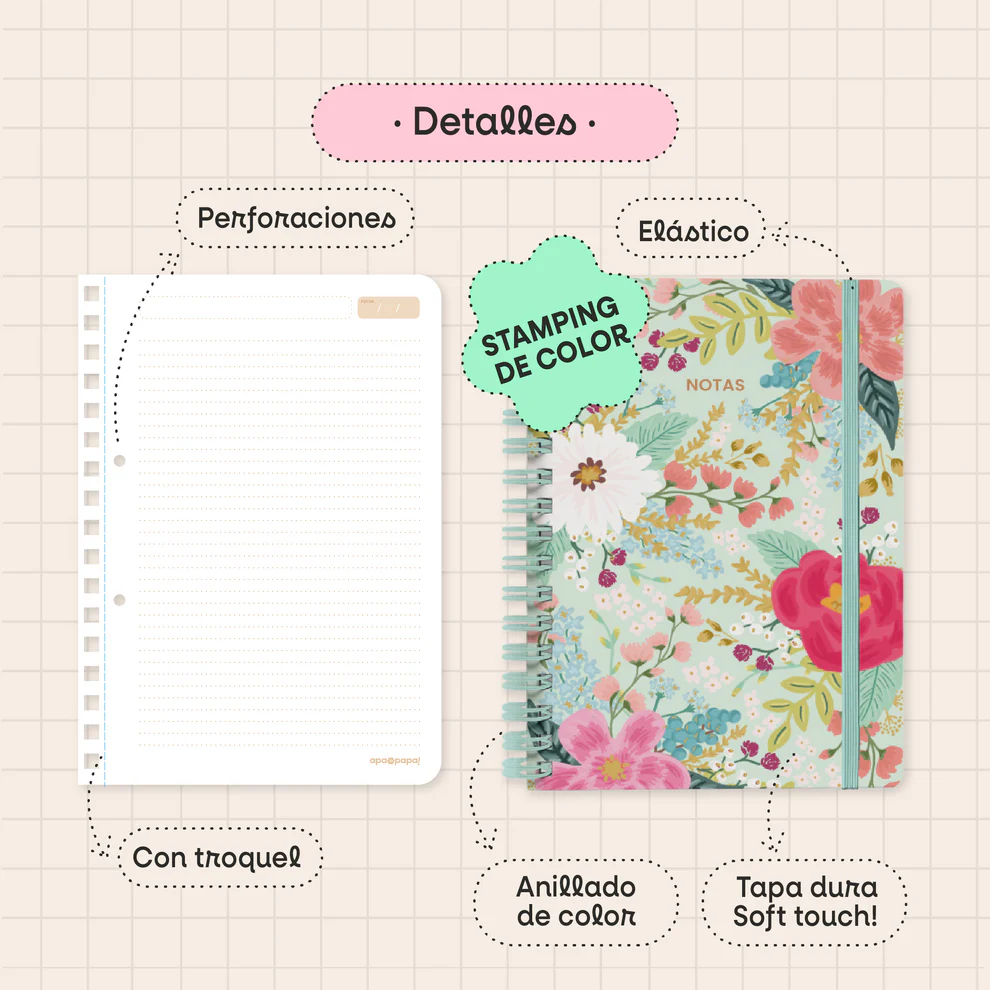 Cuaderno universitario TAPA DURA FLORES - Image 3