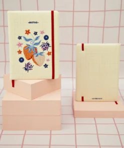 Cuaderno con lomo BORDADO FRUTILLA
