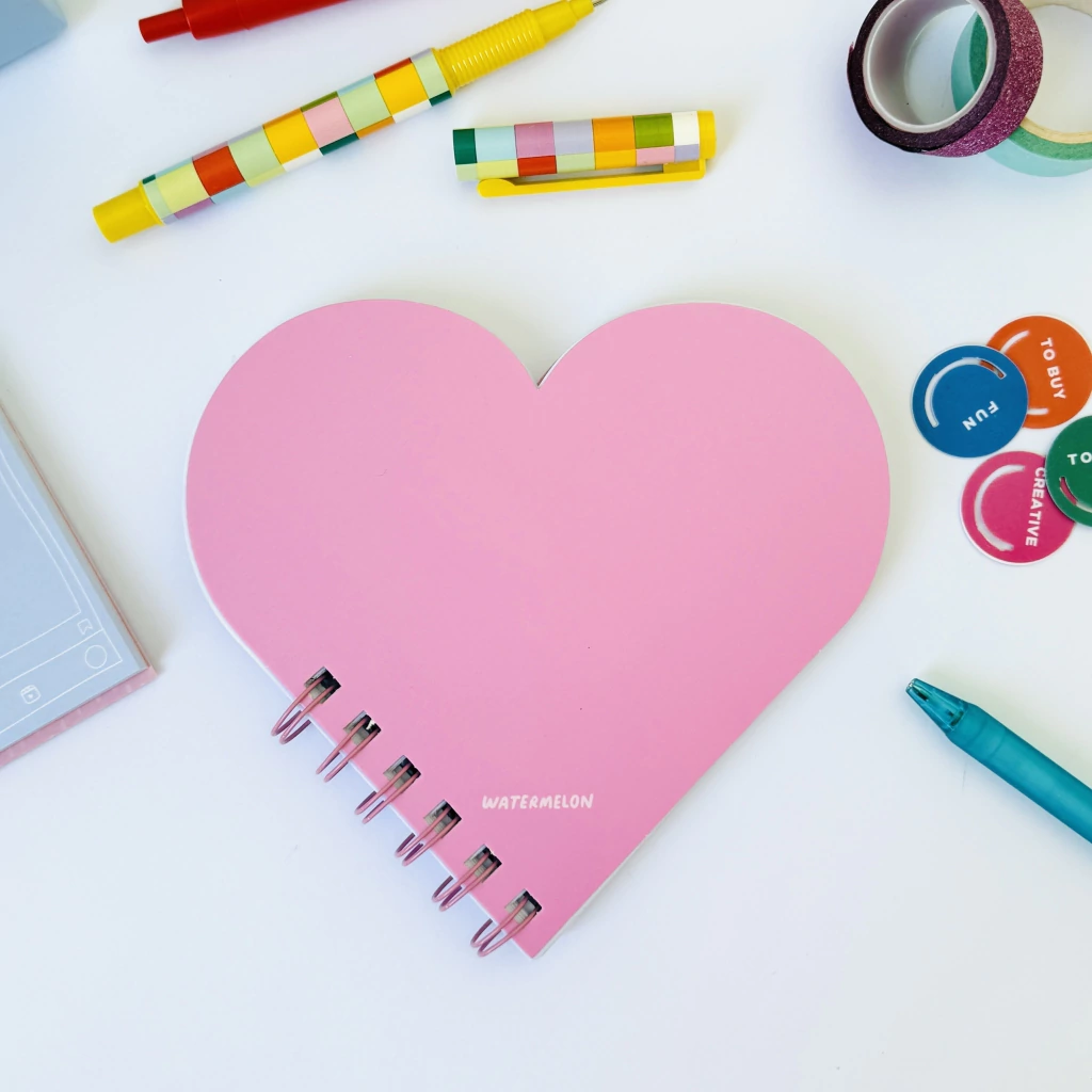 Block anillado corazón ROSA