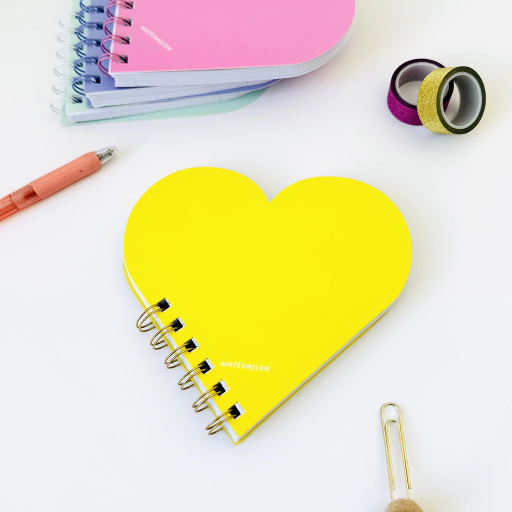 Block anillado corazón AMARILLO